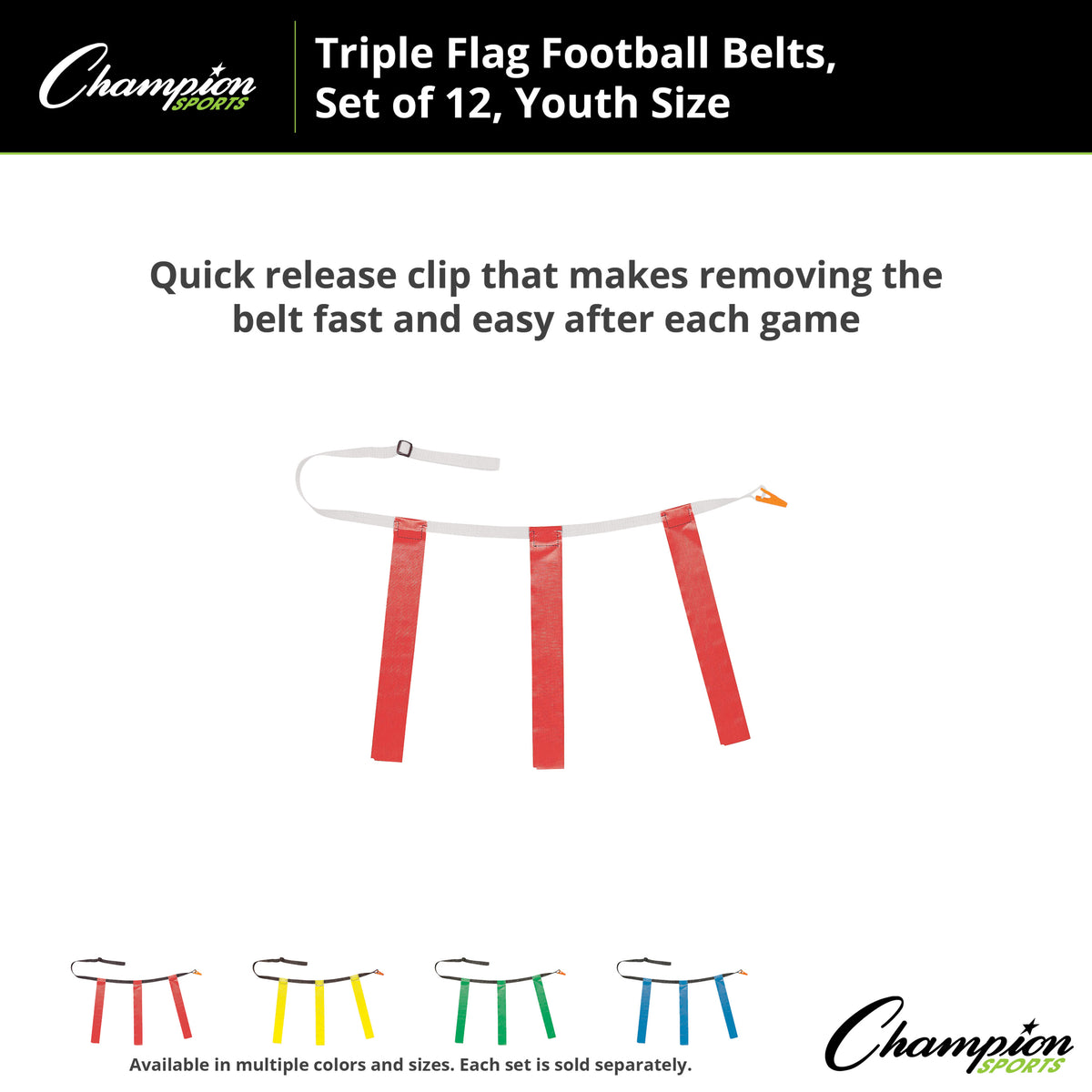 Champion Sports Triple Flag Football Set, Youth - Dozen
