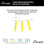 Champion Sports Triple Flag Football Set, Youth - Dozen