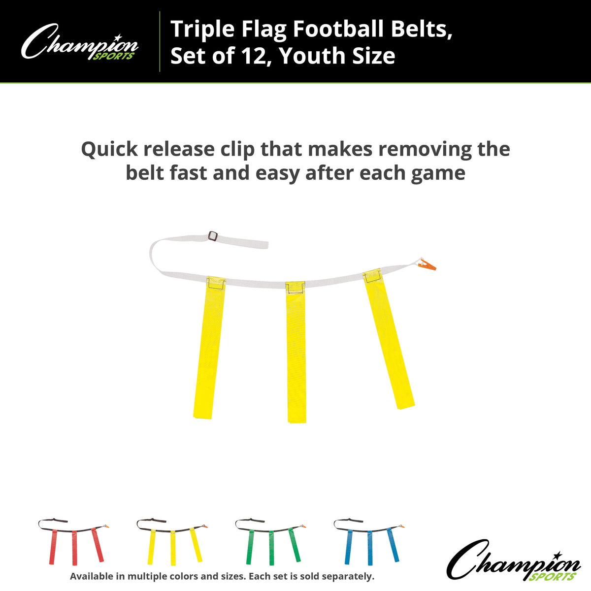 Champion Sports Triple Flag Football Set, Youth - Dozen