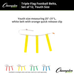 Champion Sports Triple Flag Football Set, Youth - Dozen