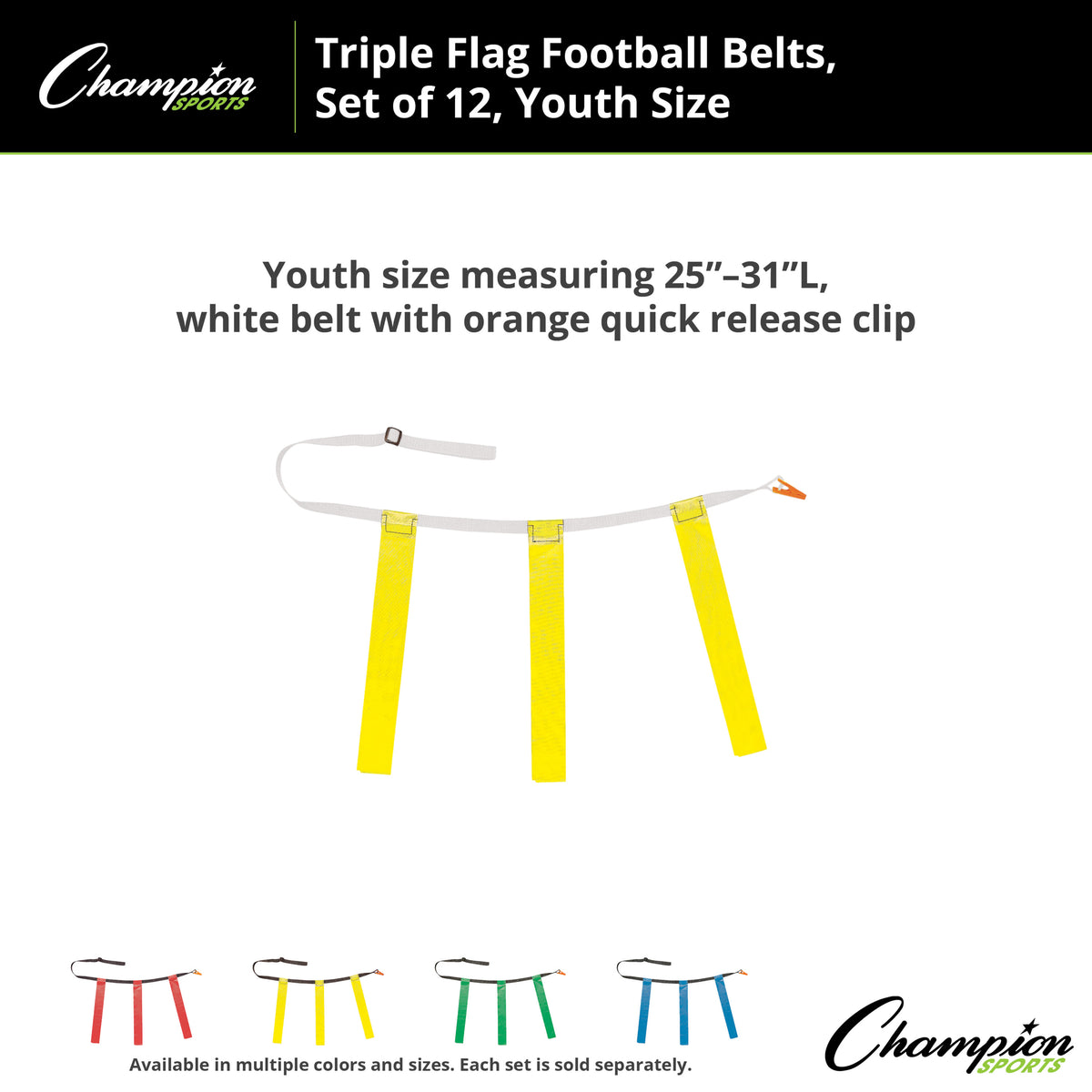 Champion Sports Triple Flag Football Set, Youth - Dozen