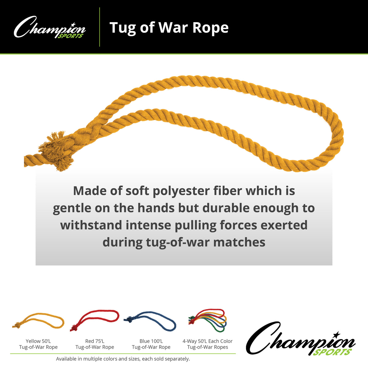 Champion Sports Tug-of-War Rope