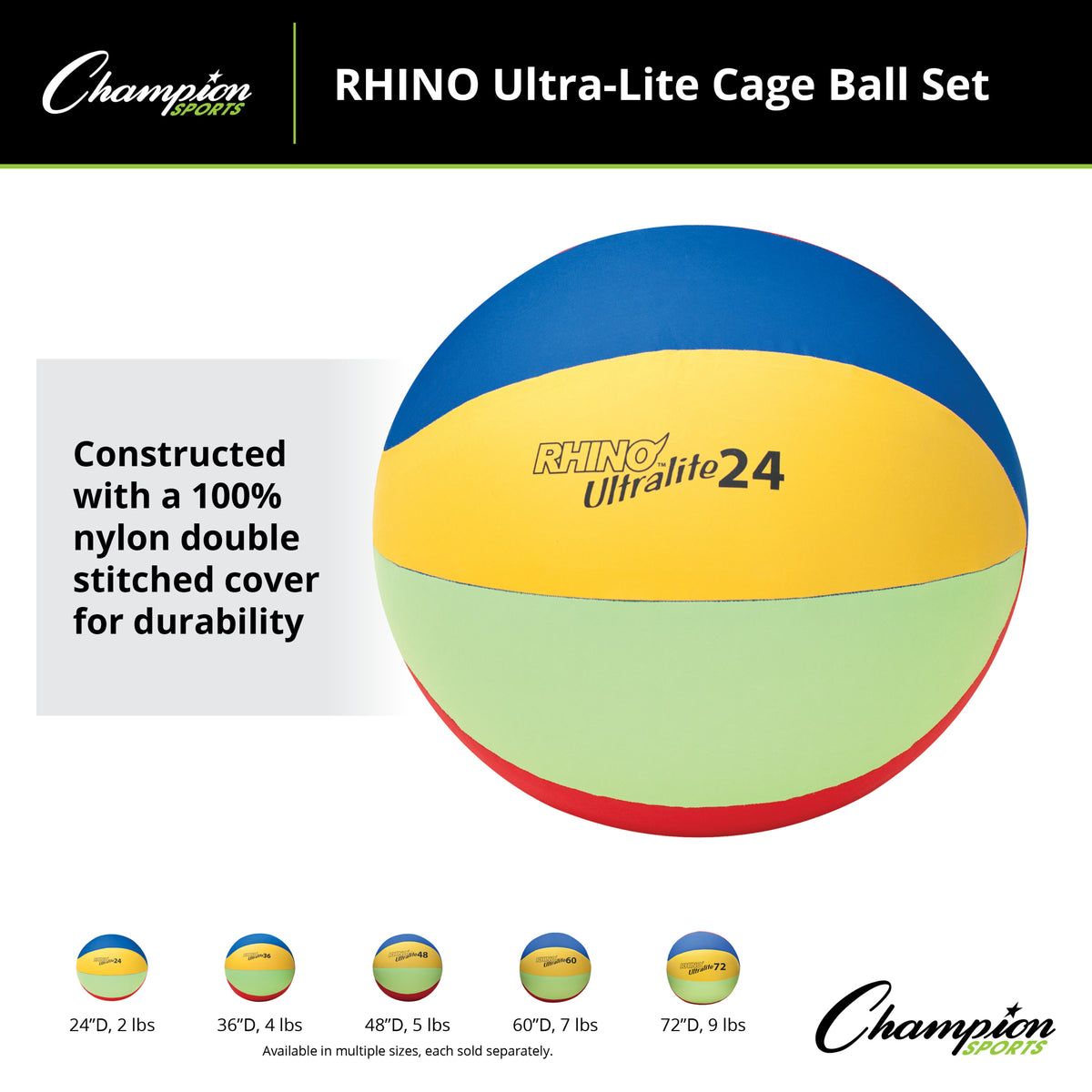 Champion Sports Rhino Ultra-Lite Cage Ball Set