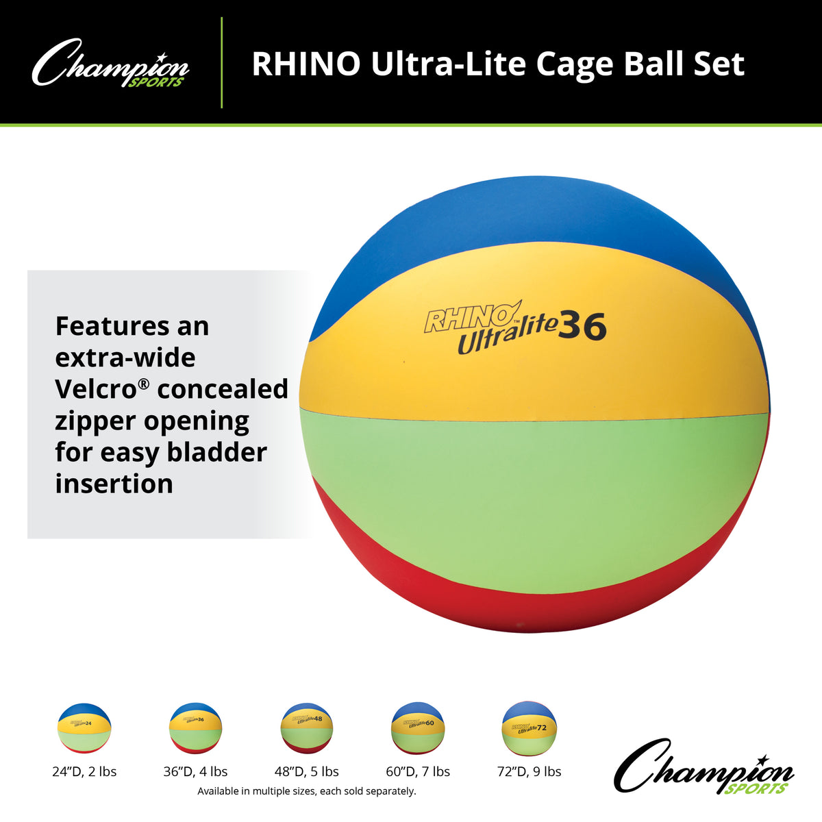Champion Sports Rhino Ultra-Lite Cage Ball Set