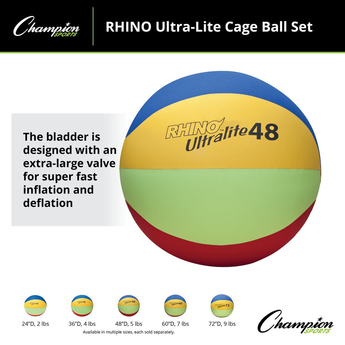 Champion Sports Rhino Ultra-Lite Cage Ball Set