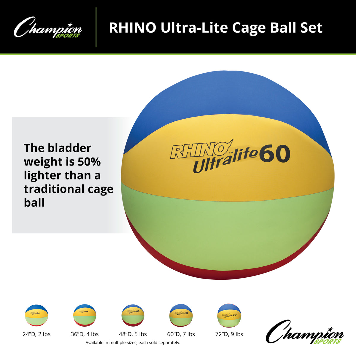 Champion Sports Rhino Ultra-Lite Cage Ball Set