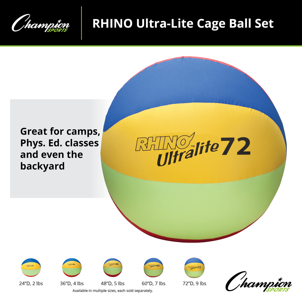 Champion Sports Rhino Ultra-Lite Cage Ball Set