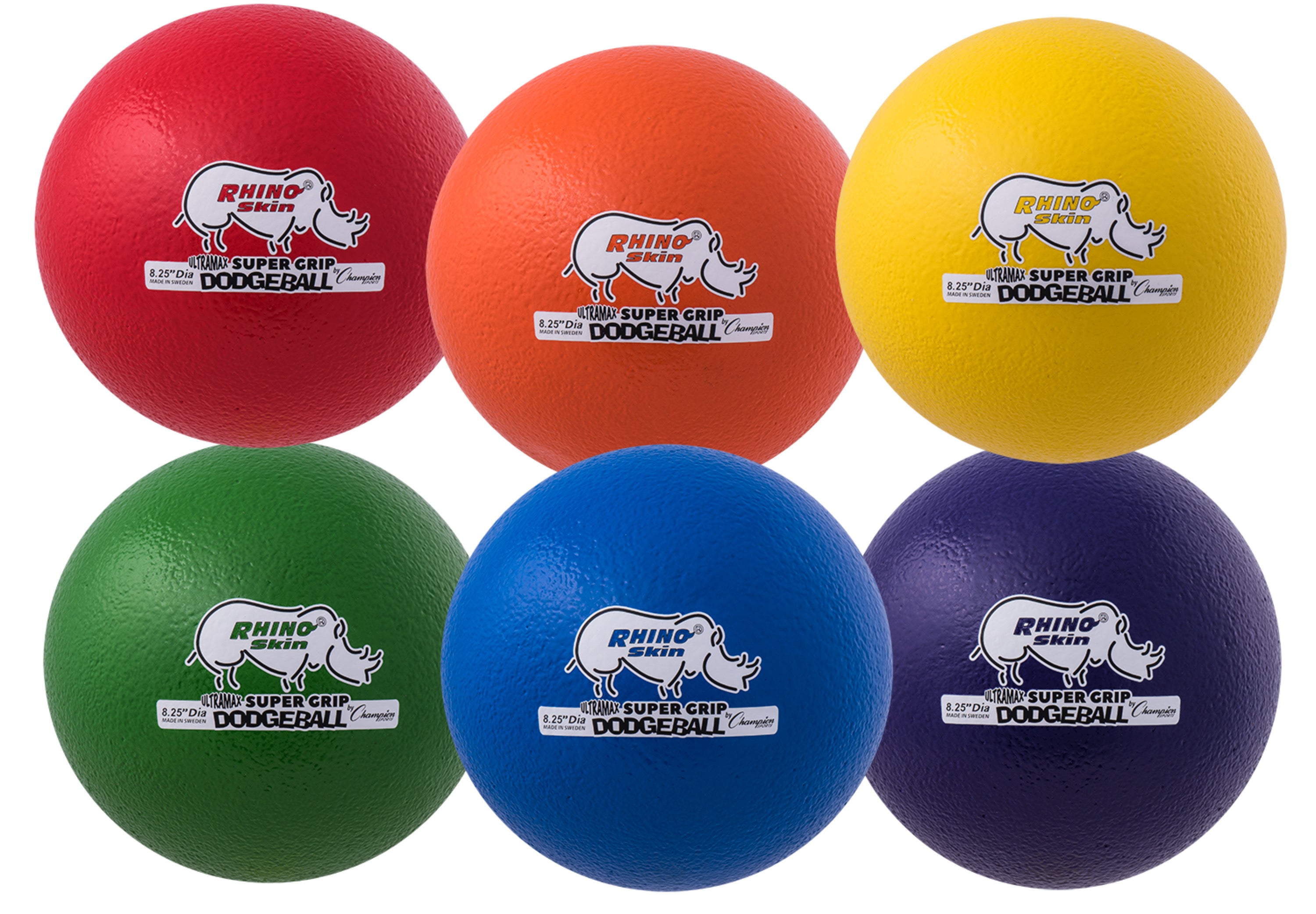 Champion Sports Rhino Skin Ultra Max Dodgeball - 8.5" / Set of 6