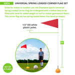 Champion Sports Universal Spring Loaded Soccer Corner Flags - Set of 4