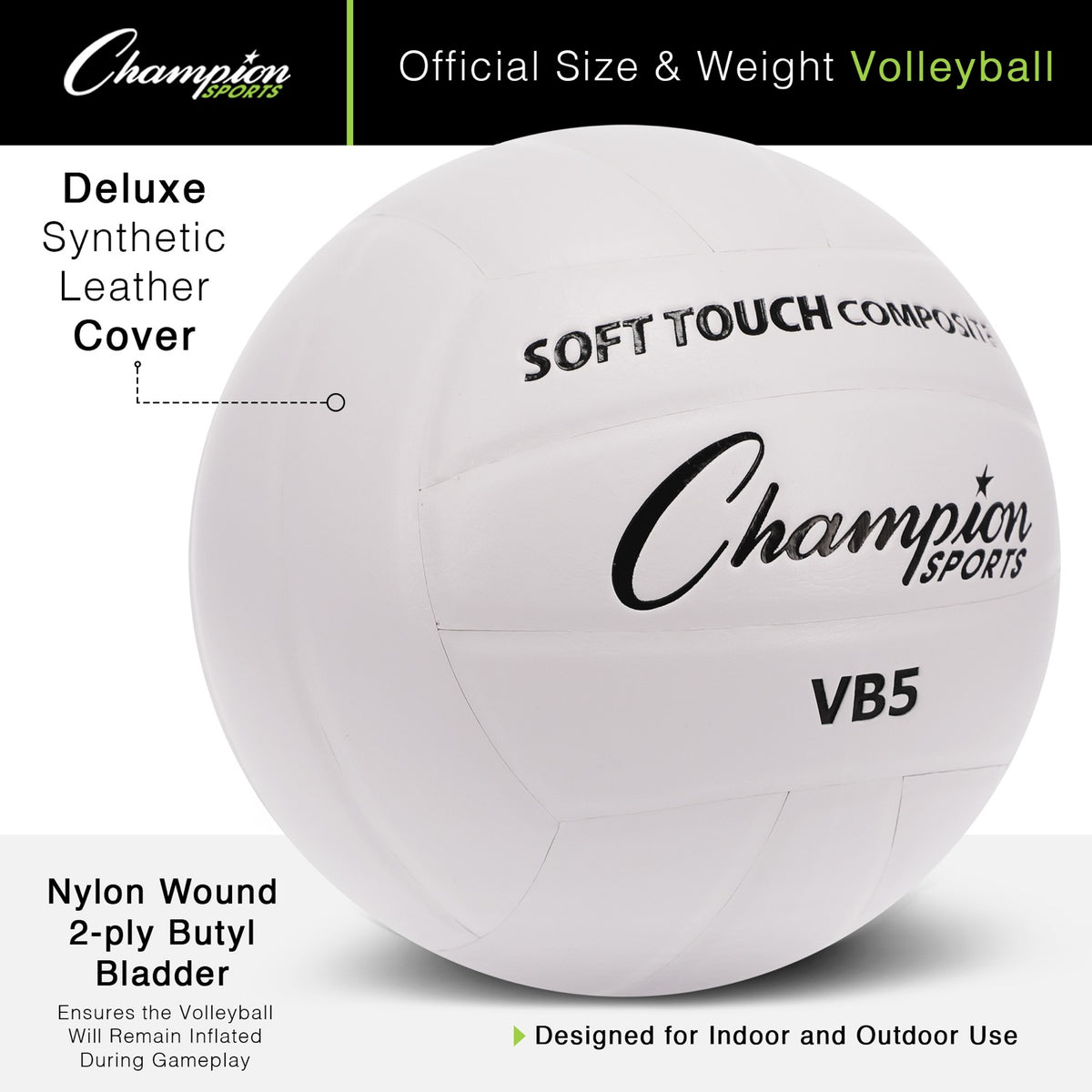 Champion Sports Synthetic Leather Volleyball