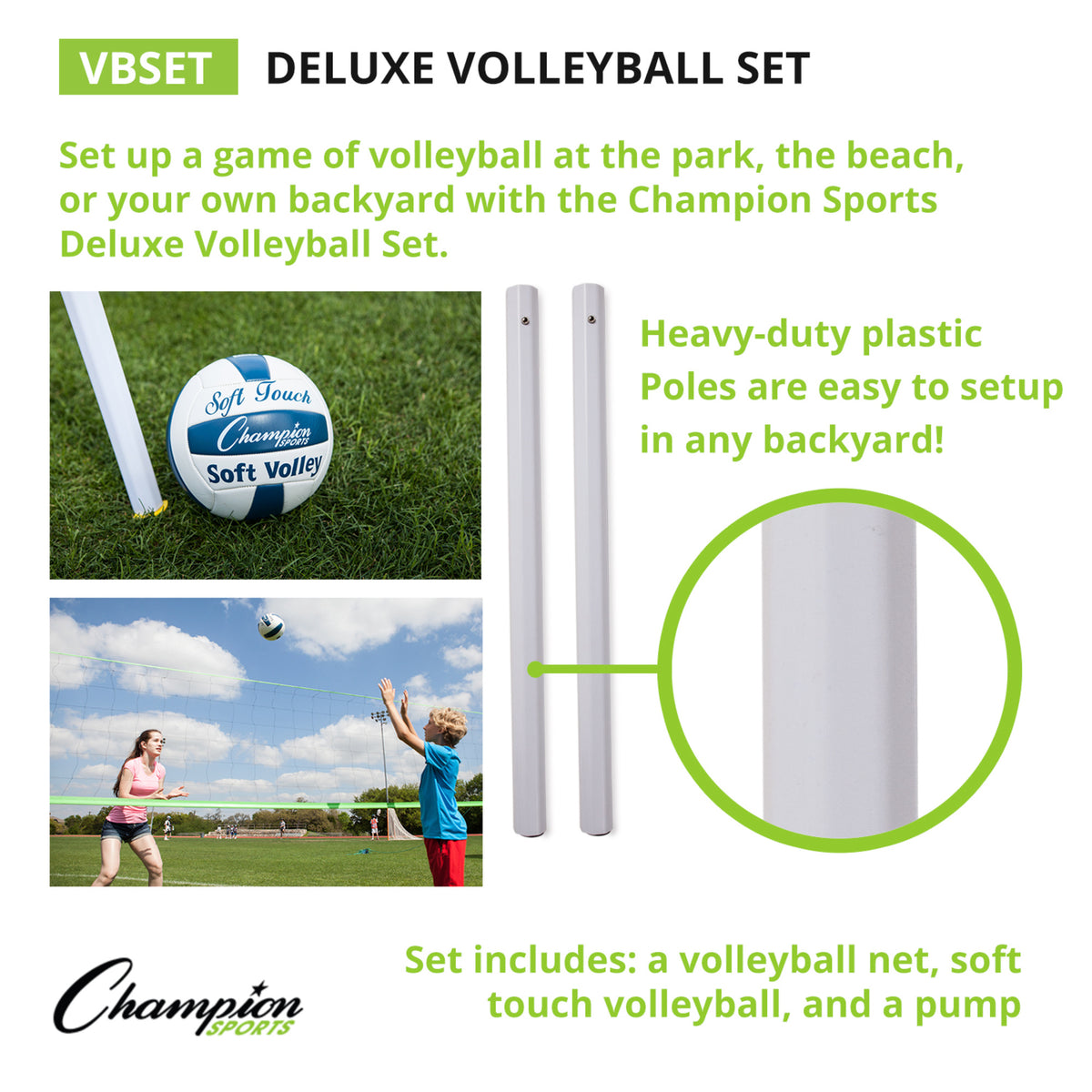 Champion Sports Deluxe Volleyball Set