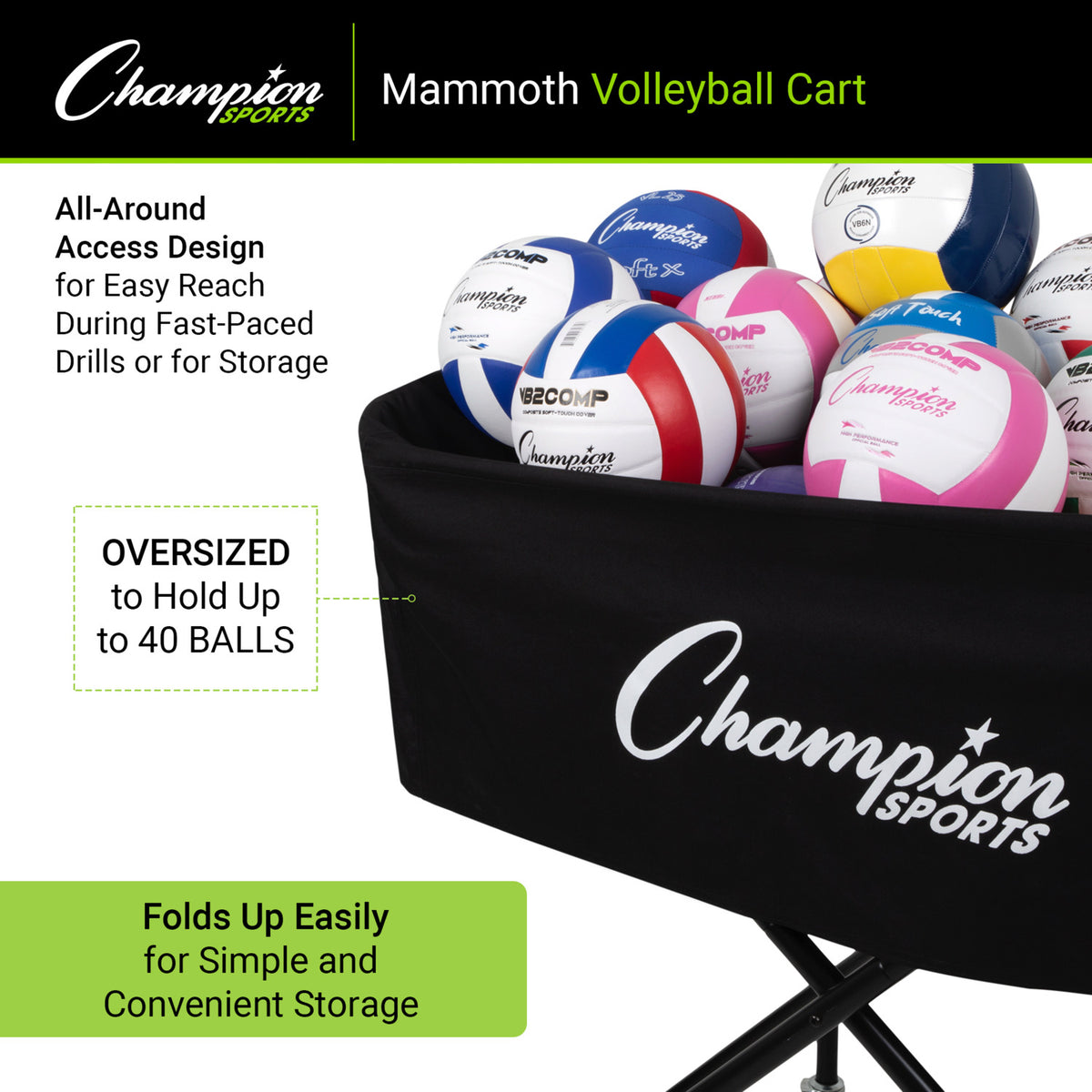 Champion Sports Mammoth Volleyball Cart