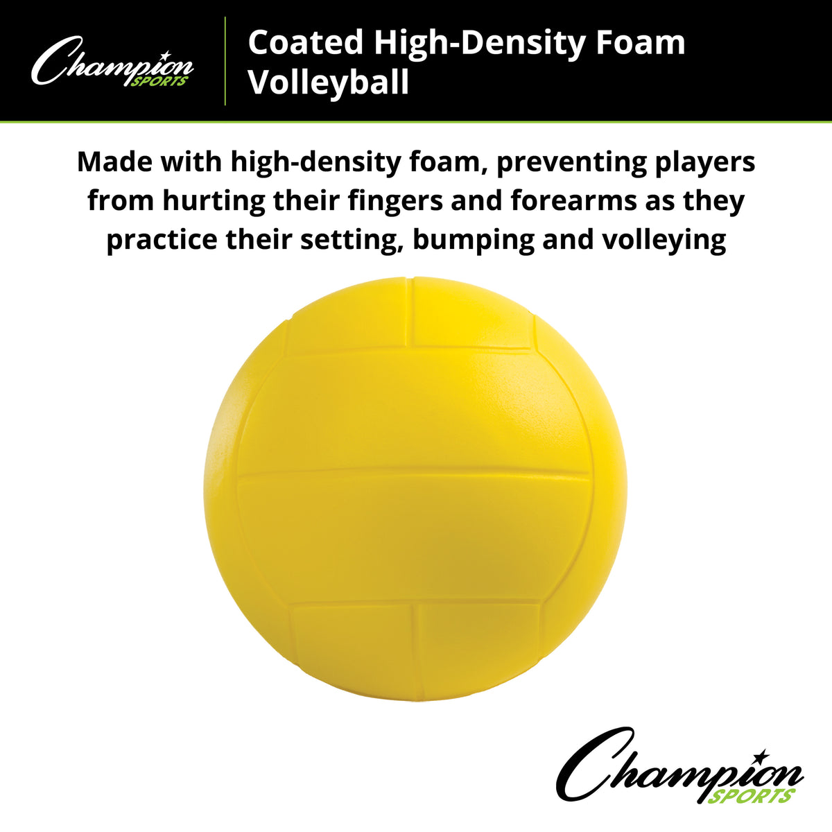 Champion Sports Coated High-Density Foam Volleyball