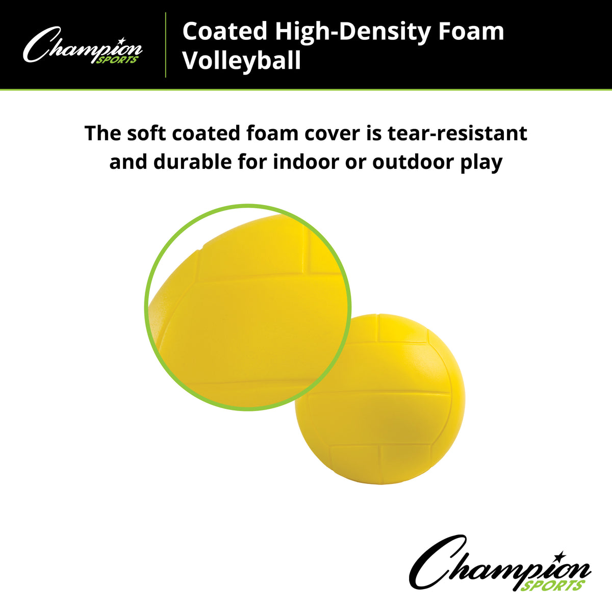 Champion Sports Coated High-Density Foam Volleyball