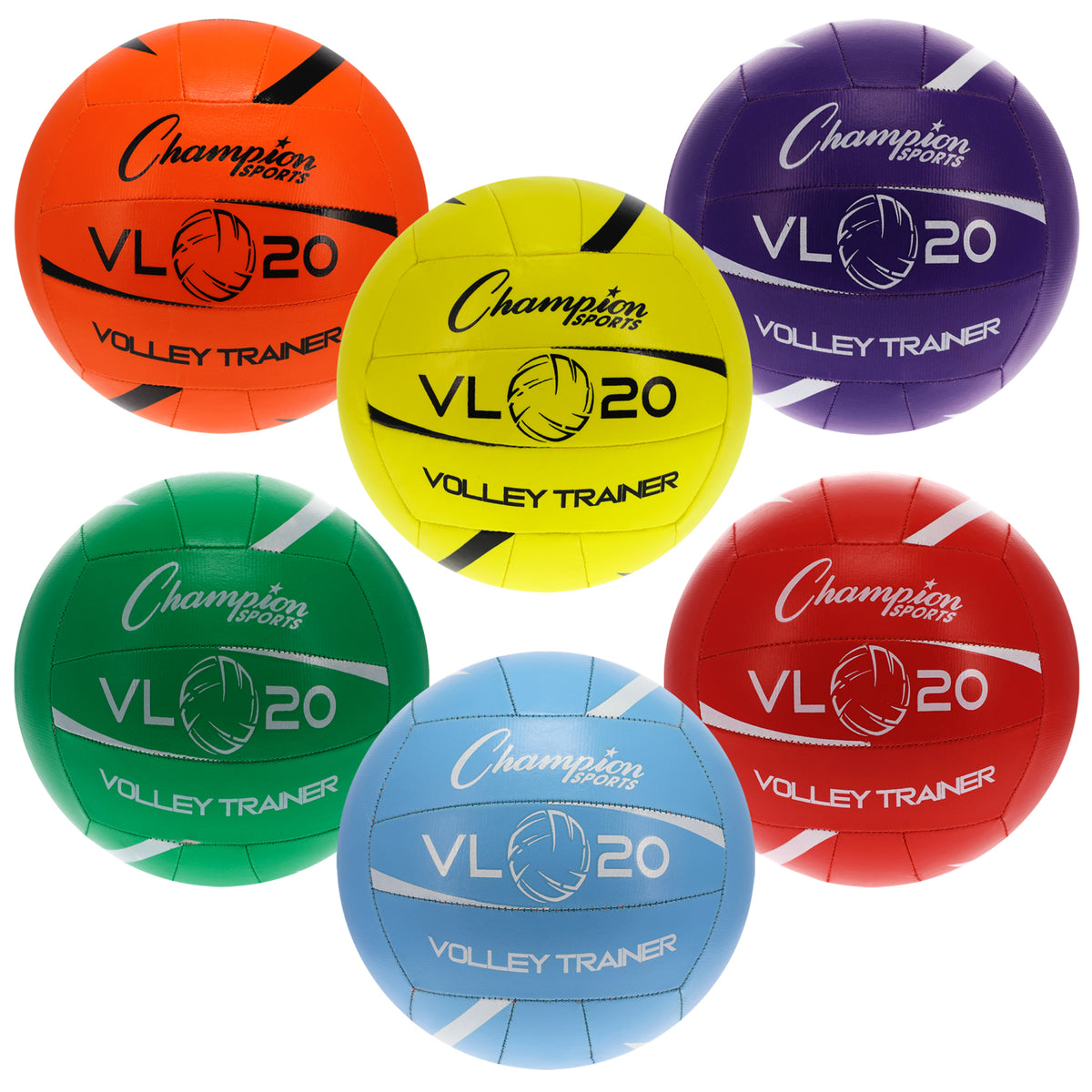 Champion Sports Volleyball Trainer - Size 8 - Set of 6 (Assorted Colors)