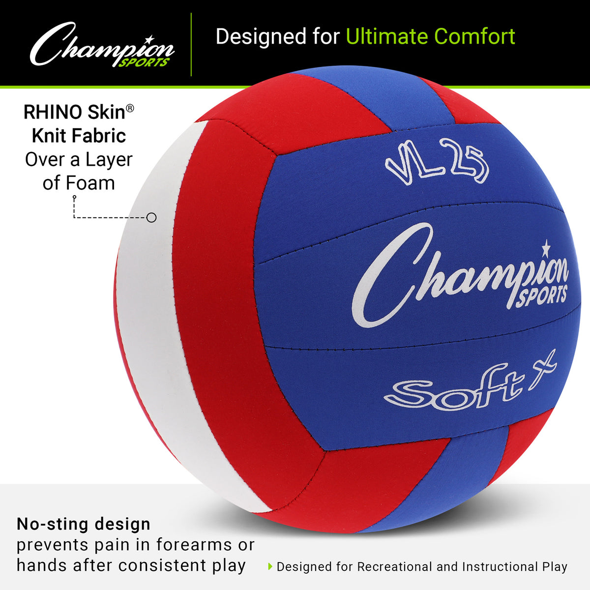 Champion Sports Rhino Skin Soft X Volleyball