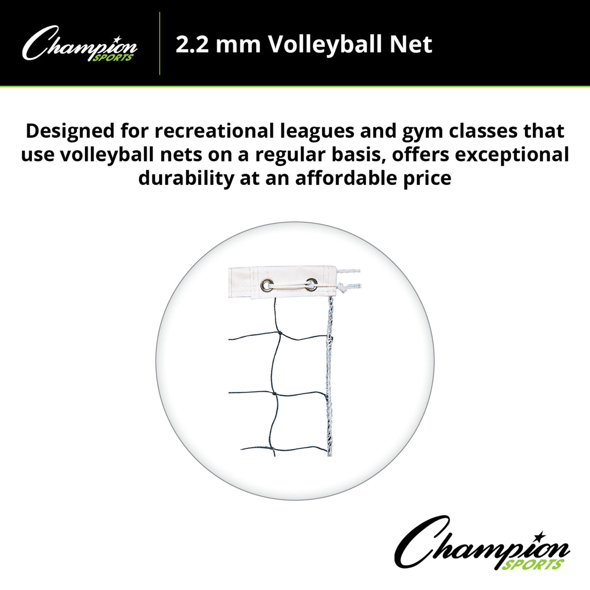 Champion Sports 2.2 mm Volleyball Net