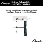 Champion Sports 2.6 mm Volleyball Net