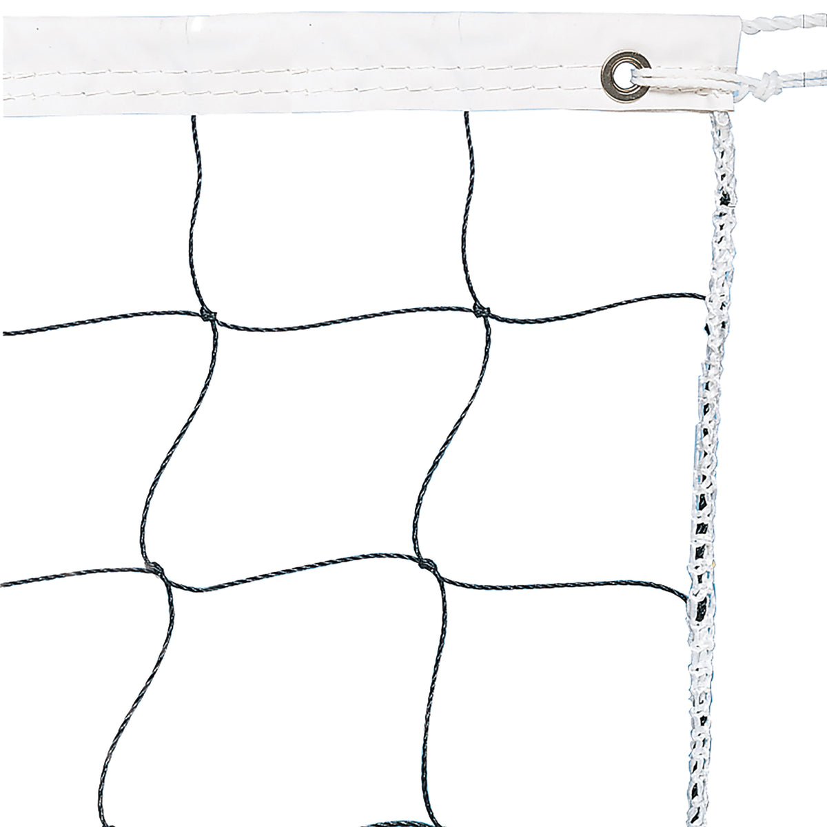 Champion Sports 2.0 mm Volleyball Net with Color Headband - White