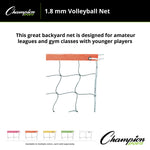 Champion Sports 2.0 mm Volleyball Net with Color Headband