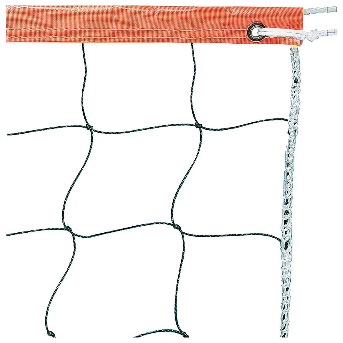 Champion Sports 2.0 mm Volleyball Net with Color Headband - Orange