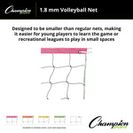 Champion Sports 2.0 mm Volleyball Net with Color Headband