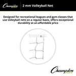 Champion Sports 2 mm Volleyball Net