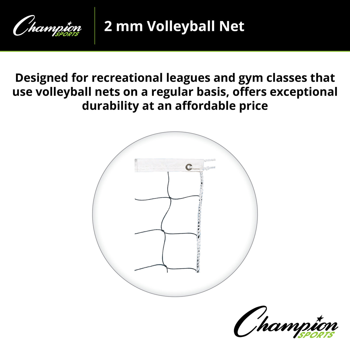Champion Sports 2 mm Volleyball Net