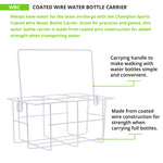 Champion Sports Coated Wire Water Bottle Carrier