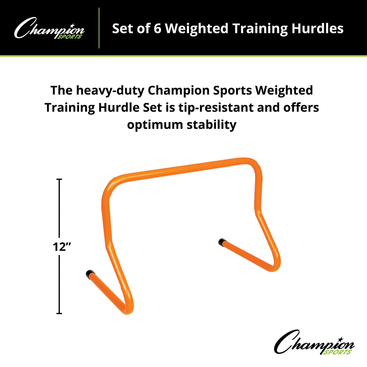 Champion Sports Weighted Training Hurdle Set - Set of 6