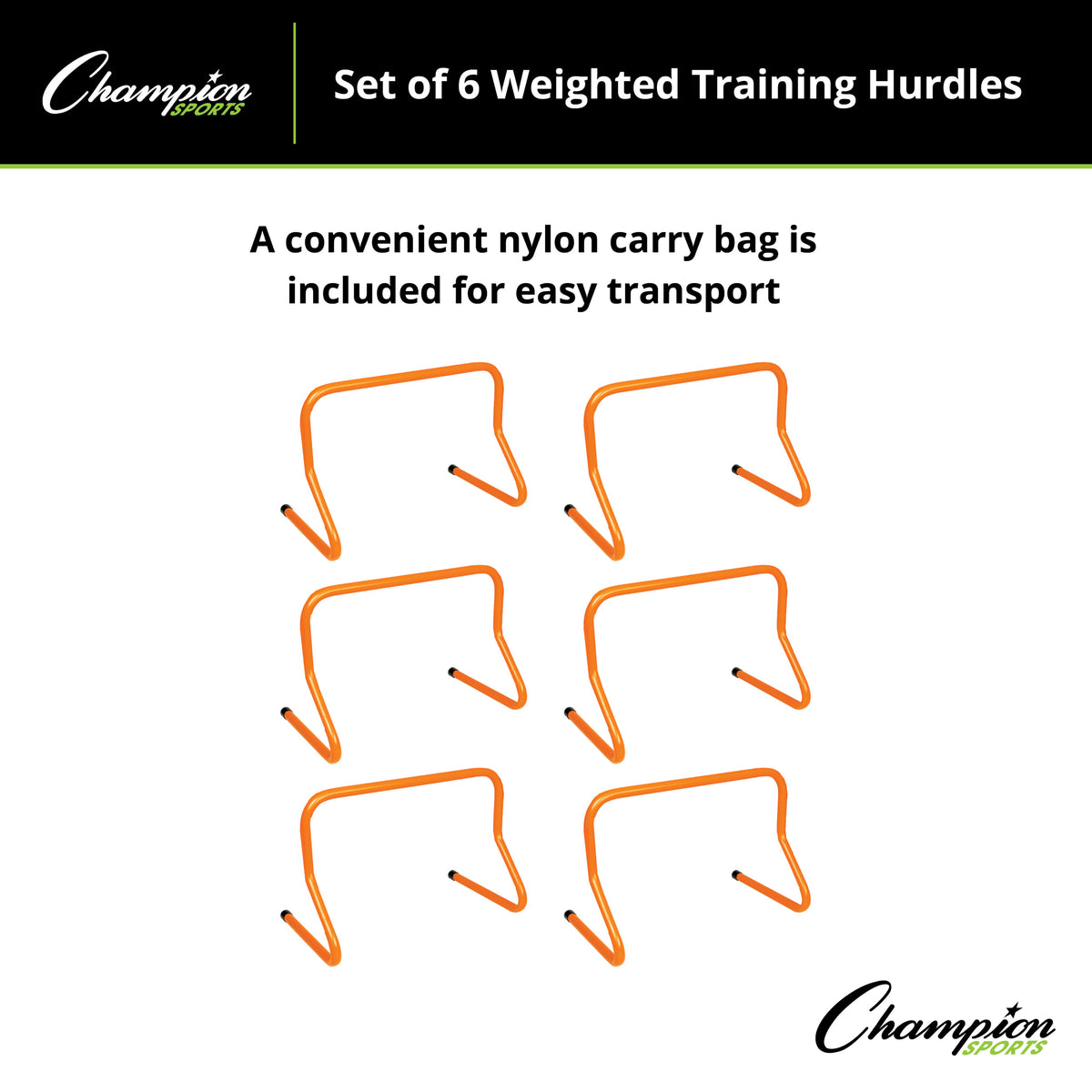 Champion Sports Weighted Training Hurdle Set - Set of 6