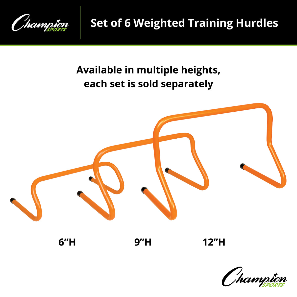 Champion Sports Weighted Training Hurdle Set - Set of 6