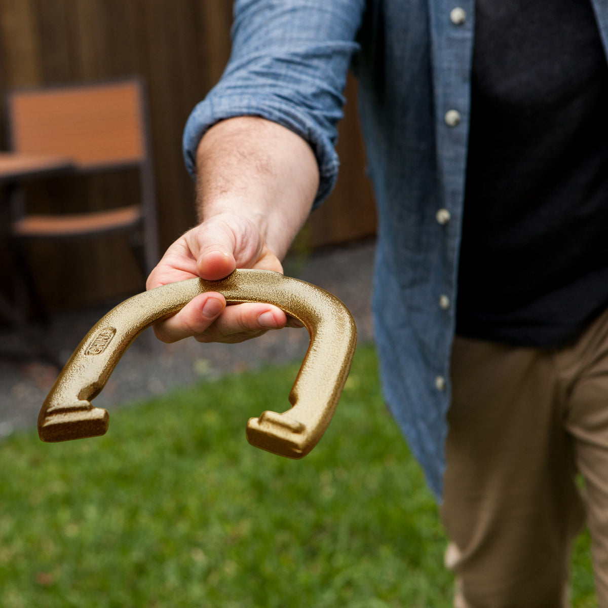 Champion Sports Deluxe Steel Horseshoe Set