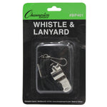 Champion Sports Metal Whistle and Lanyard Set - Dozen