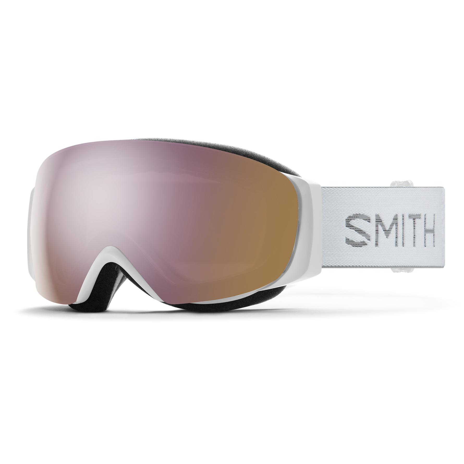 Smith I/O MAG S - White Chunky Knit | ChromaPop Everyday Rose Gold Mirror