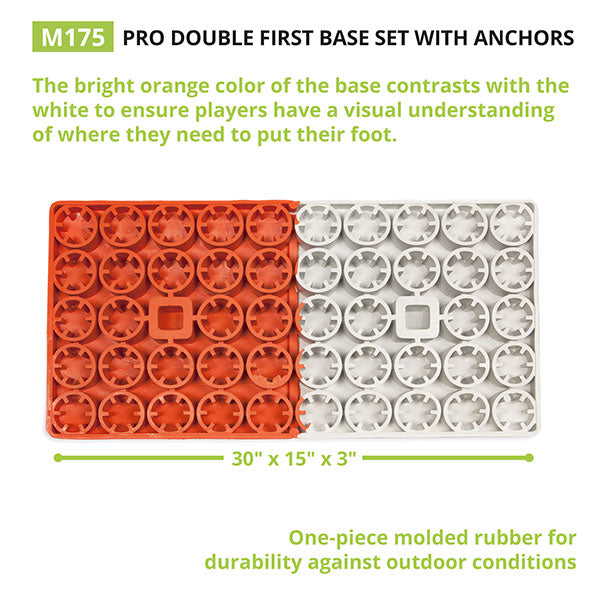 Champion Sports Pro Double First Base - Orange/White