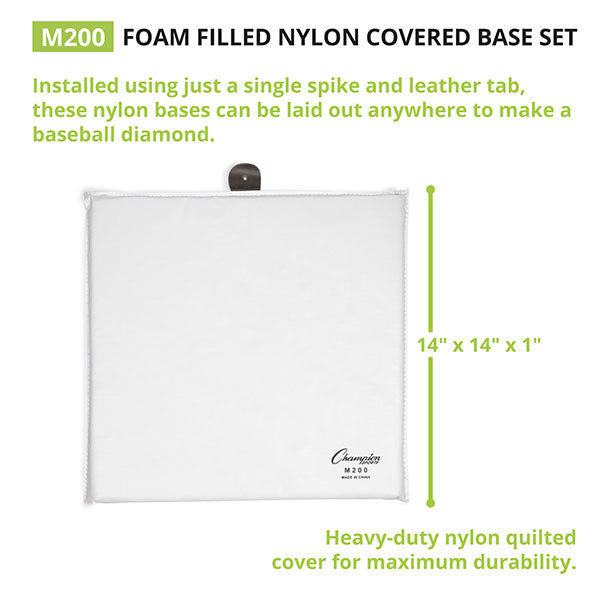 Champion Sports 14" x 14" Quilted Cover Base Set with Nail Spikes