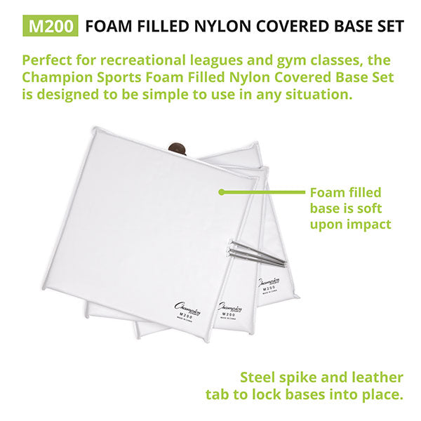Champion Sports 14" x 14" Quilted Cover Base Set with Nail Spikes