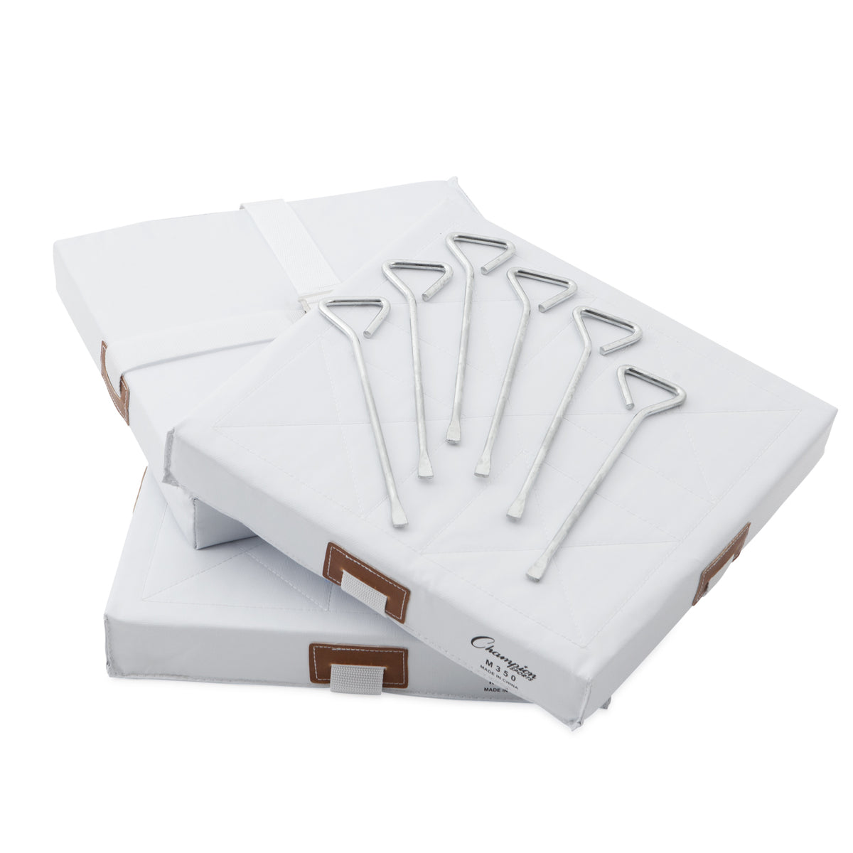 Champion Sports 15" x 15" Foam Filled Quilted Cover Base Set - Set of 3 - 2" H x 15" W x 15" L