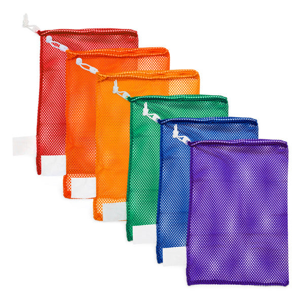 Champion Sports Mesh Equipment Bag - 18" x 12" - Set of 6 (Assorted Colors)