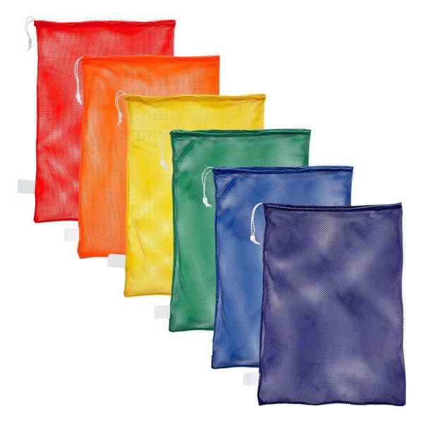 Champion Sports Mesh Equipment Bag 36" x 24" - Set of 6 (Assorted Colors)