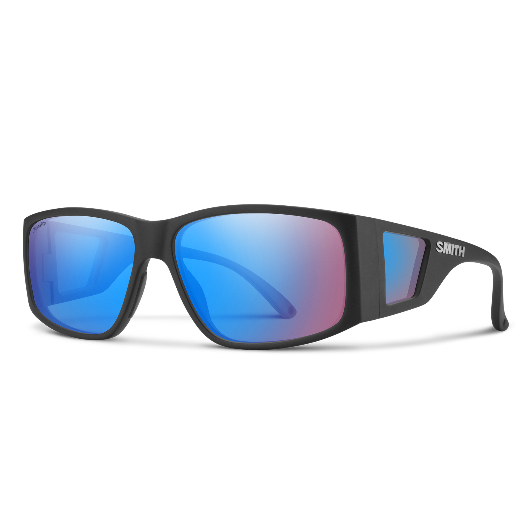 Smith Monroe Peak - Matte Black | ChromaPop Low Light Rose Blue Mirror