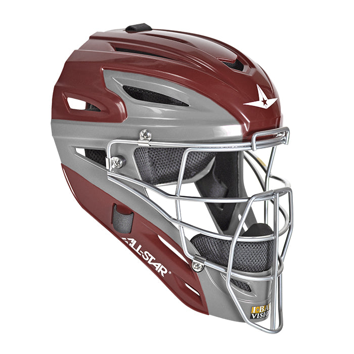 All-Star S7 Adult Catcher's Helmet Graphite Two-Tone - Maroon