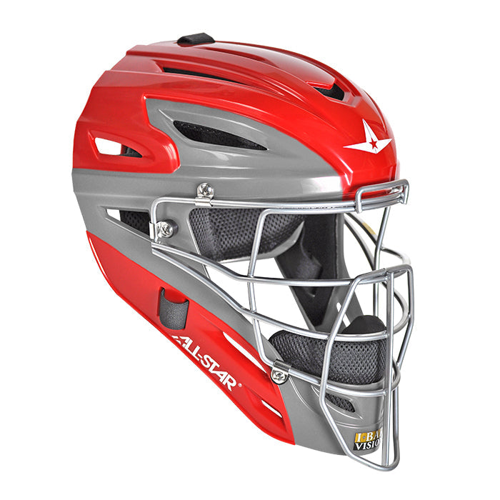 All-Star S7 Youth Catcher's Helmet Graphite Two-Tone - Scarlet
