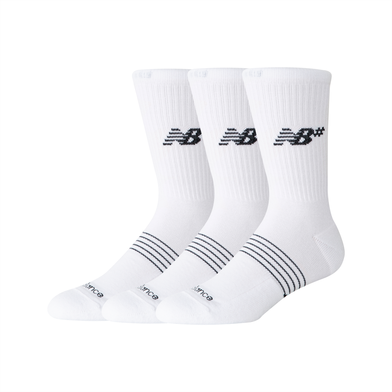 New Balance Active Numeric Crew Socks 3 Pack - White