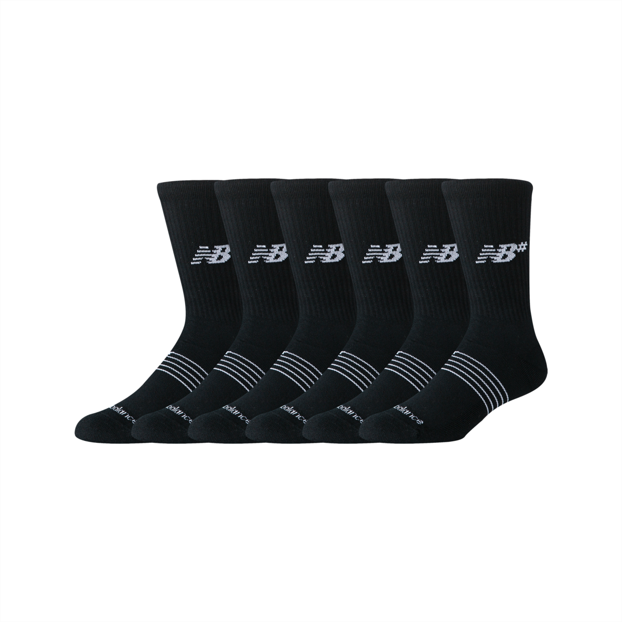 New Balance Active Numeric Crew 6 Packs - Black
