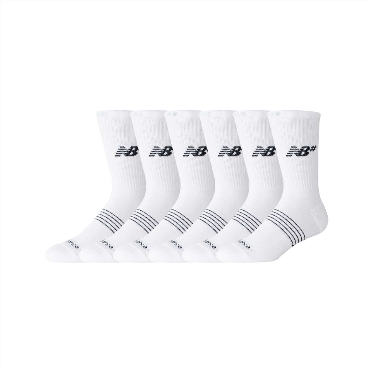 New Balance Active Numeric Crew 6 Packs - White