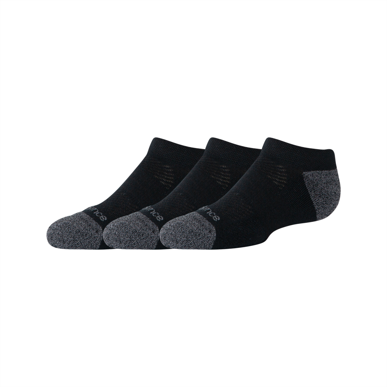 New Balance Youth Active No Show Socks 3 Pack - Black