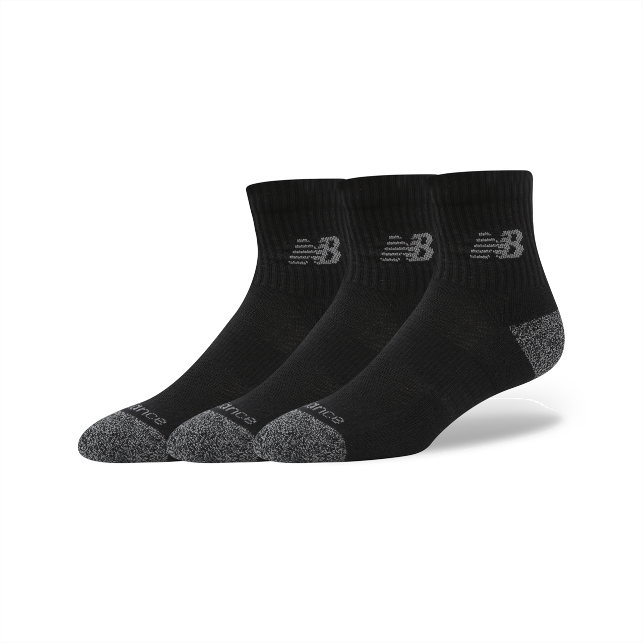 New Balance Active QTR Socks 3 Pack - Black