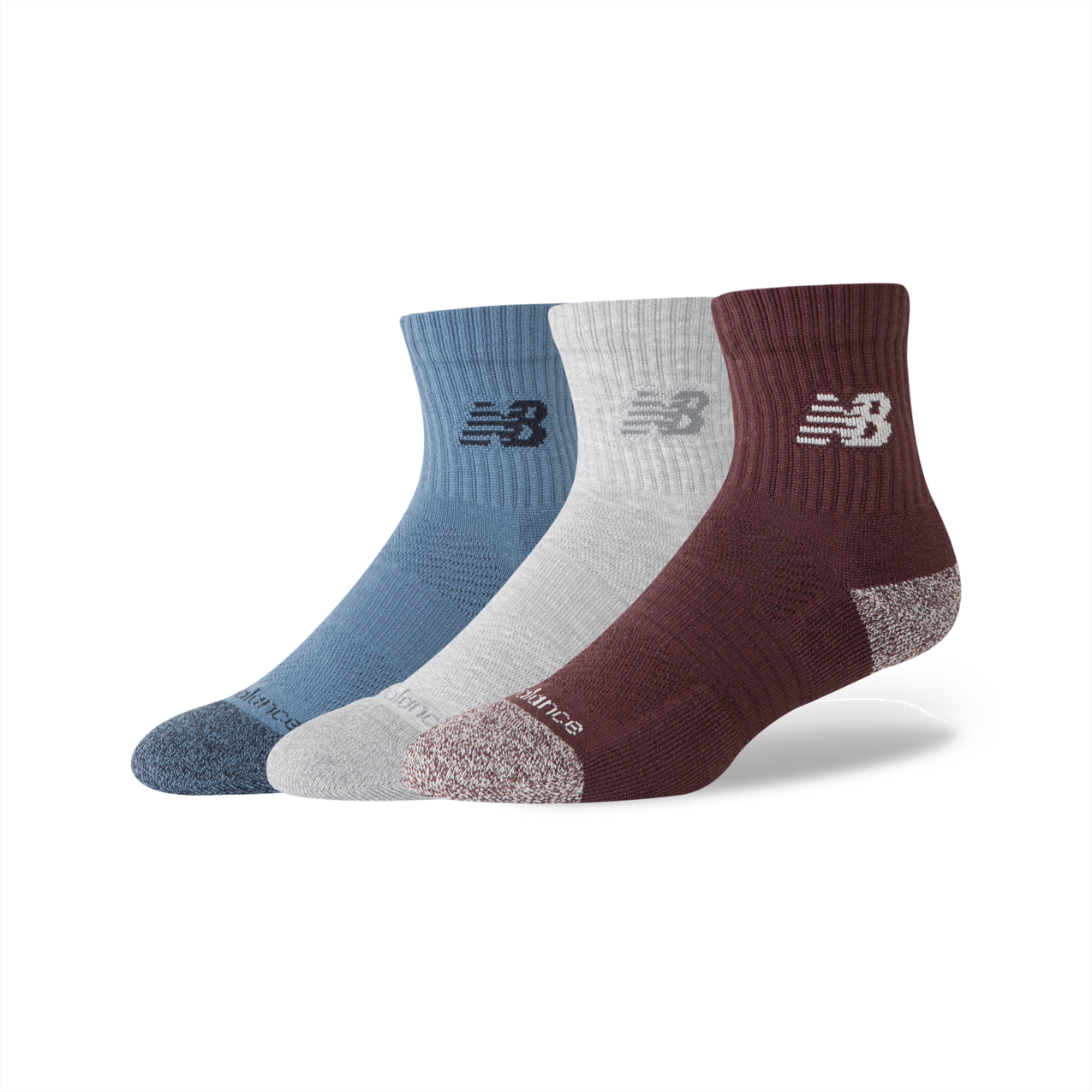 New Balance Active QTR Socks 3 Pack - Multi Colors